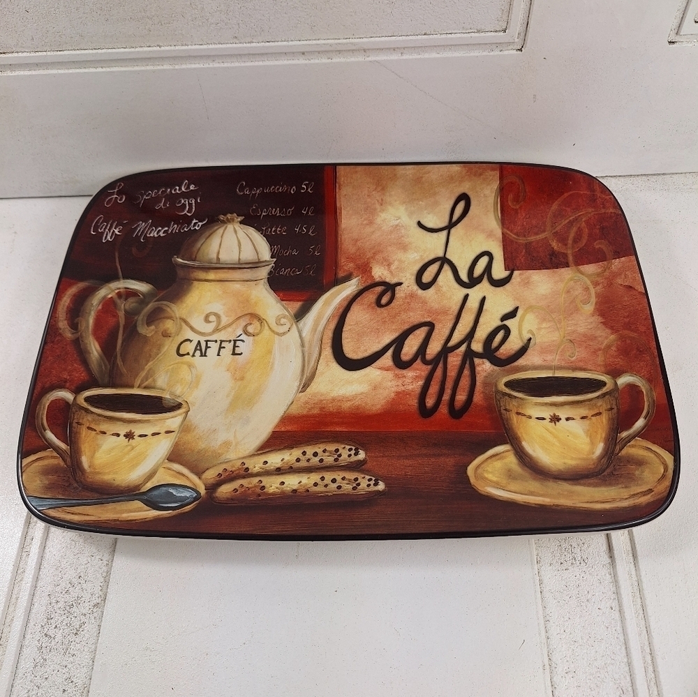 Vintage Certified International Italian "La Caffe" Elongated Platter